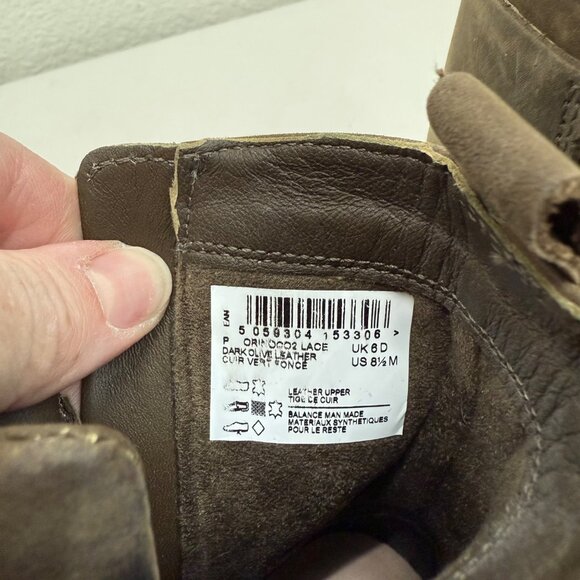 Clarks Orinoco 2 Lace Dark Olive Leather Side Zip Boots Shoes Womens size 8.5 M - Picture 6 of 9